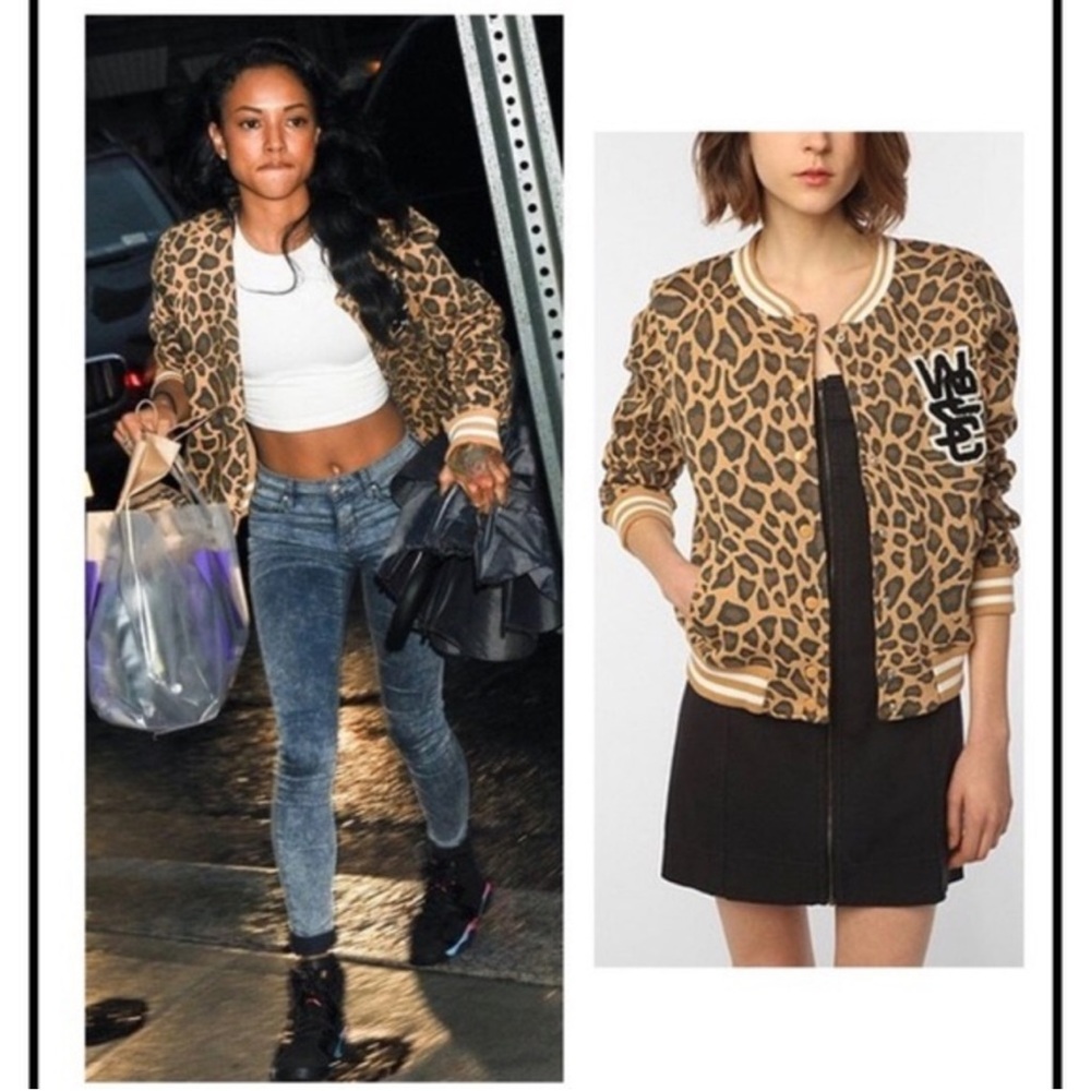 Wesc Leopard Print Bomber Jacket Small - image 1